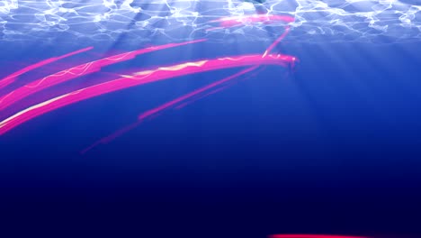 abstract lines moving underwater. 4k, seamless loop.