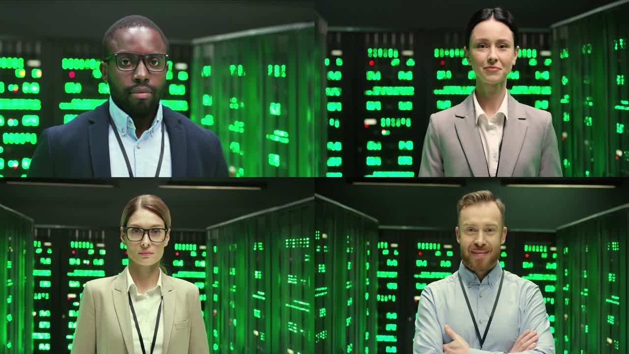 Collage Of Multiethnic People Of Different Gender In Data Storage