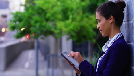 businesswoman using digital tablet