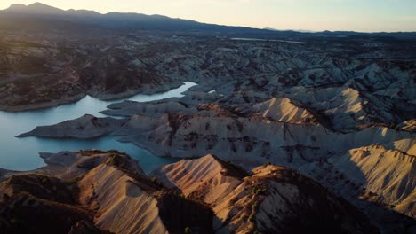 Puesta-De-Sol-En-Los-Barrancos-De-Gebas-En-La-Región-De-Murcia,-España