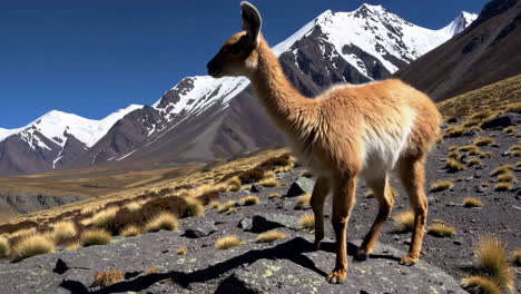 mountain goat in a scenic mountain landscape