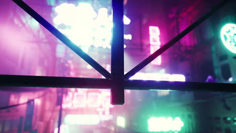 neon-lit cyberpunk alley at night