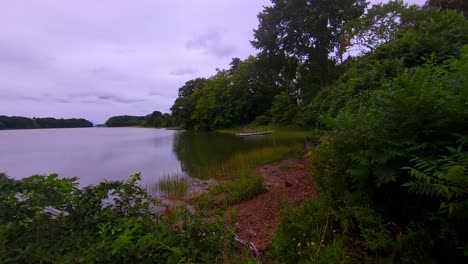 el río stroudwater que conduce a la bahía de casco en portland, maine