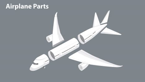 desglose detallado de los componentes del avión