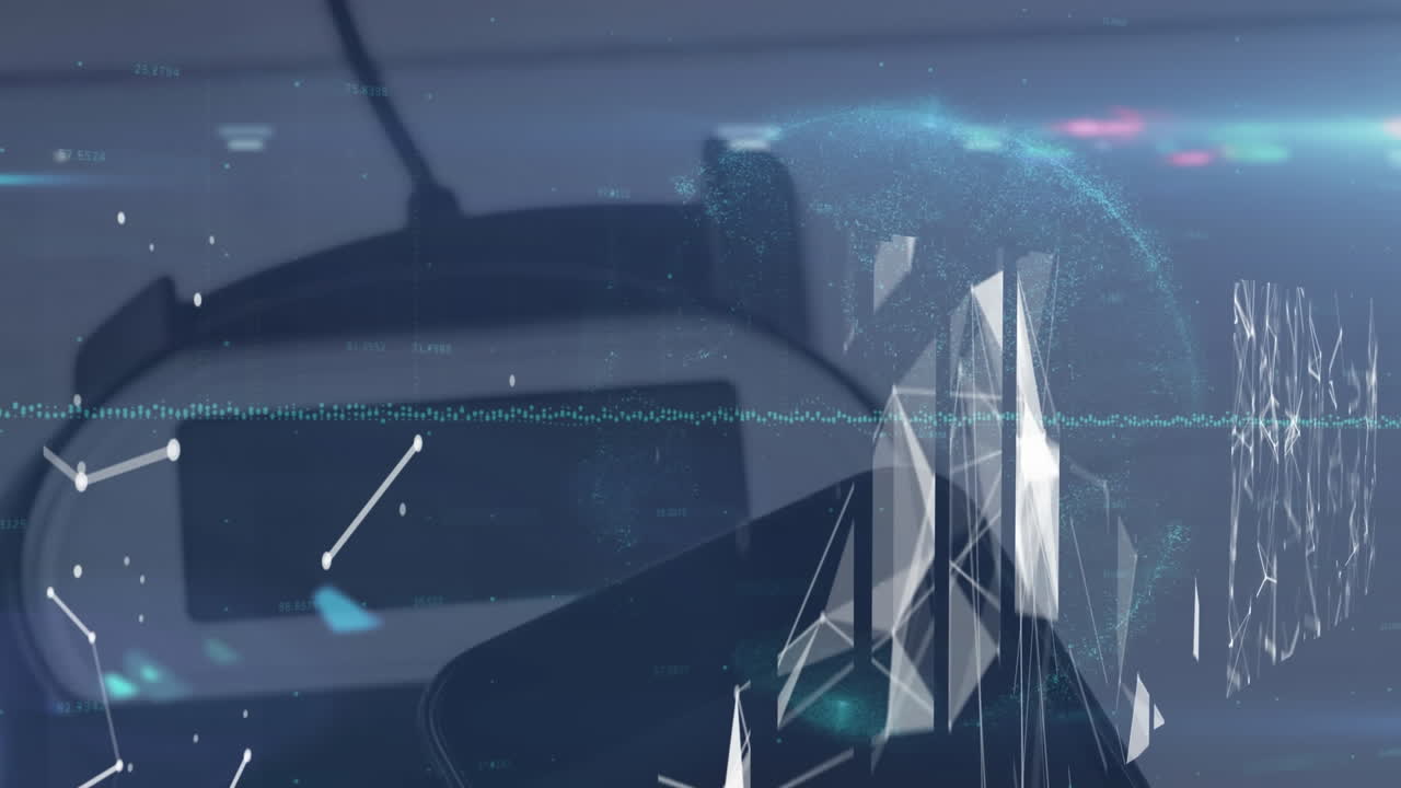 animación del procesamiento de datos a través de un teléfono inteligente