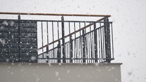 snowy balcony view