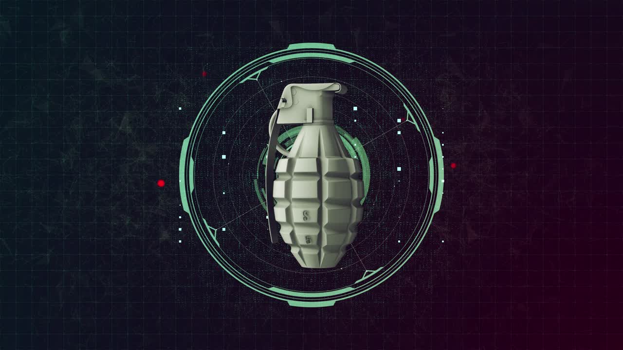 Hand Grenade and Science Background 4K