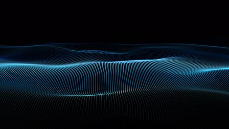 abstract digital landscape background made of waves and particles