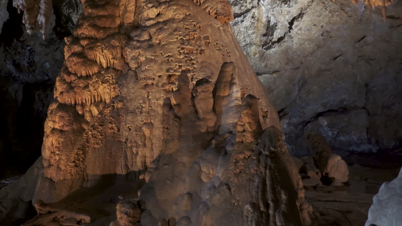 Demanovska Cave Of Liberty In Low Tatras Slovakia With Stalactites Stalagmites And Underground Waterfall Lake Most Visited Cave In Slovakia Natural Limestone Formations Captured In Cinematic 4K