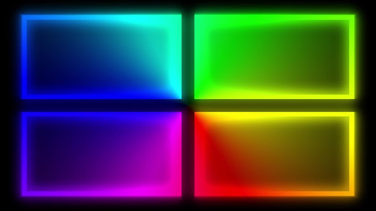 colorida forma geométrica brillo de neón en fondo oscuro título de introducción para el fondo usando antes del título o para la pantalla que muestra movimiento de bucle sin costuras.