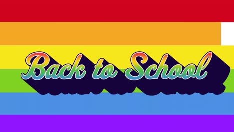 aanimatiom of back to school text over colorful background