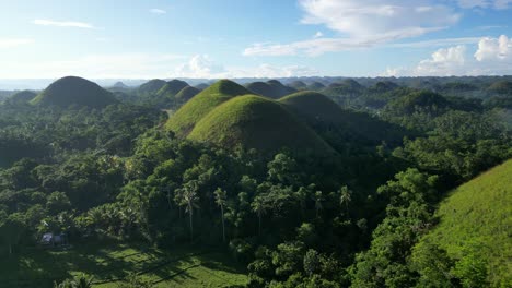 the round hills of bohol at sunrise