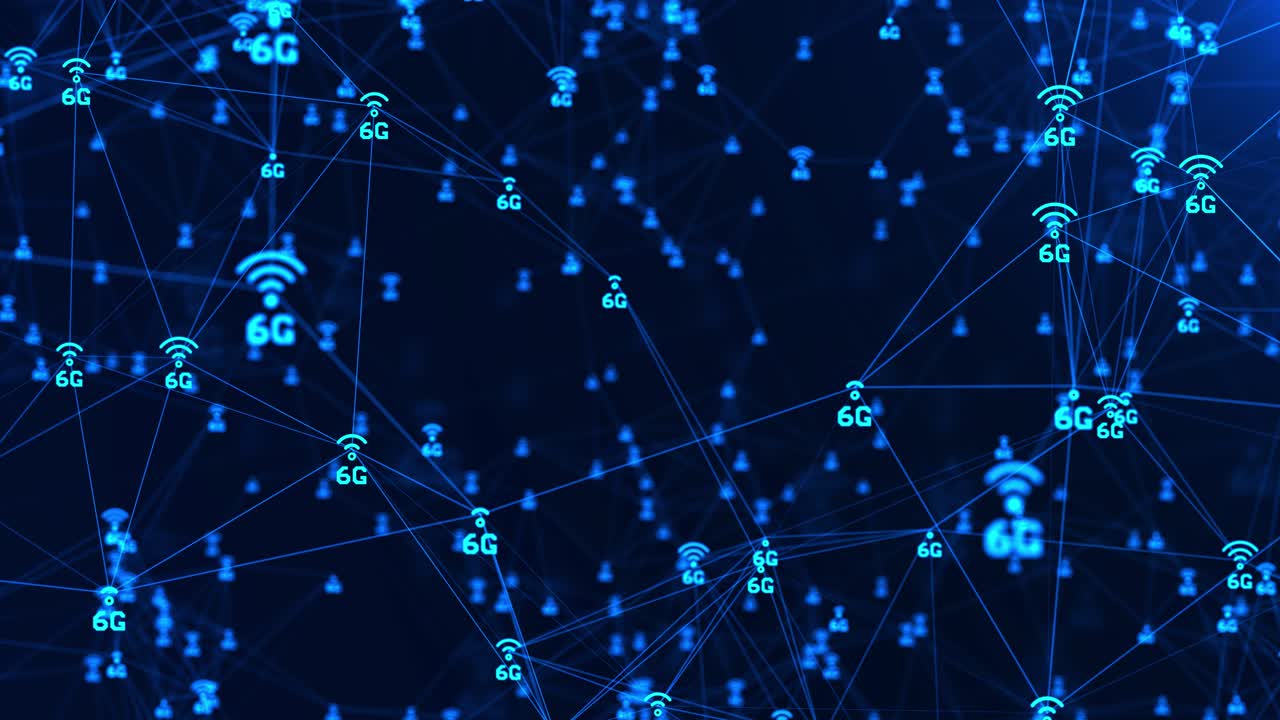 6g technology concept digital loop internet of things iot background for technology or telecom