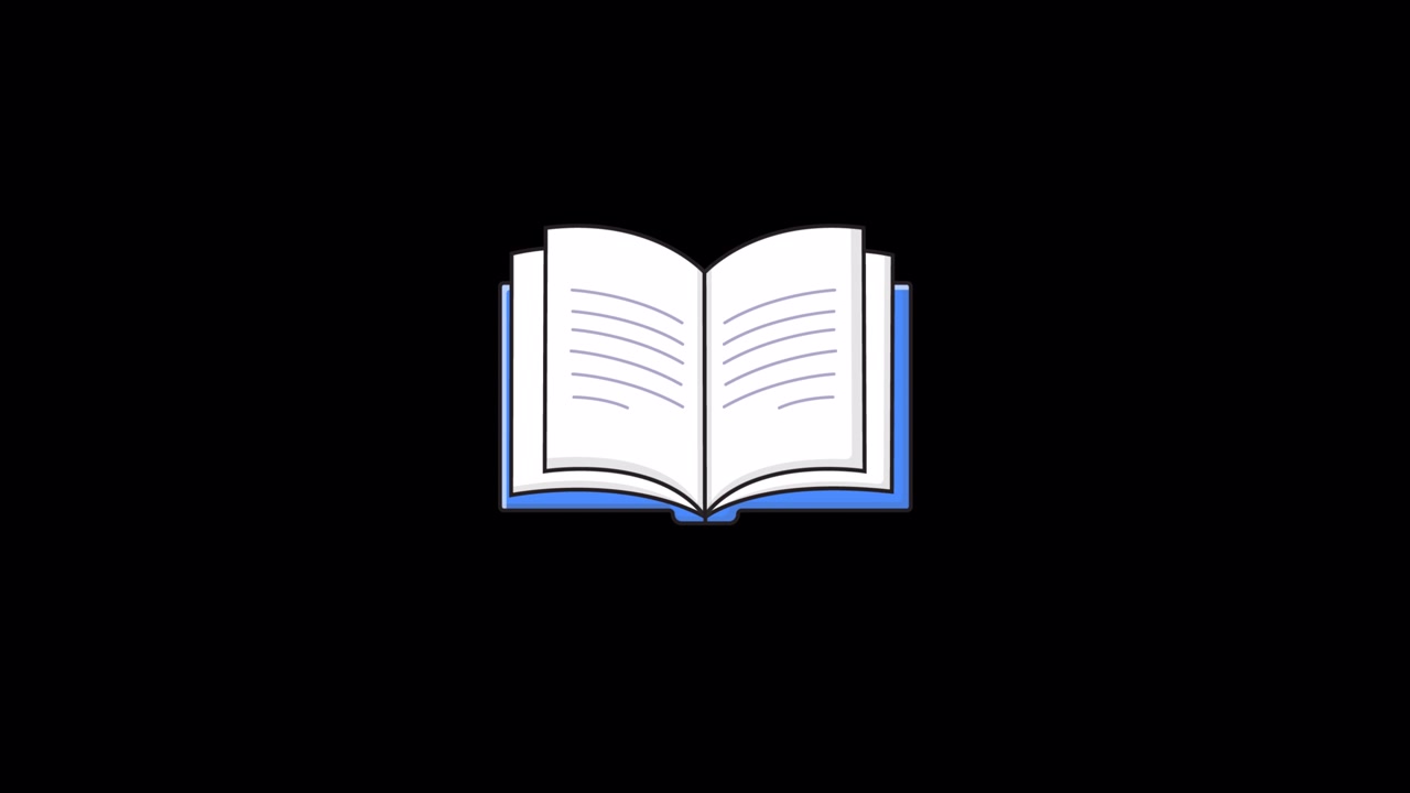 Illustrazione animata di un libro aperto con pagine che si voltano