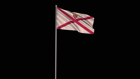 jersey flag with alpha channel, 4k video is transparent