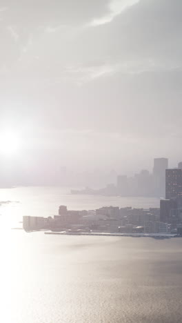 sunset over a city skyline