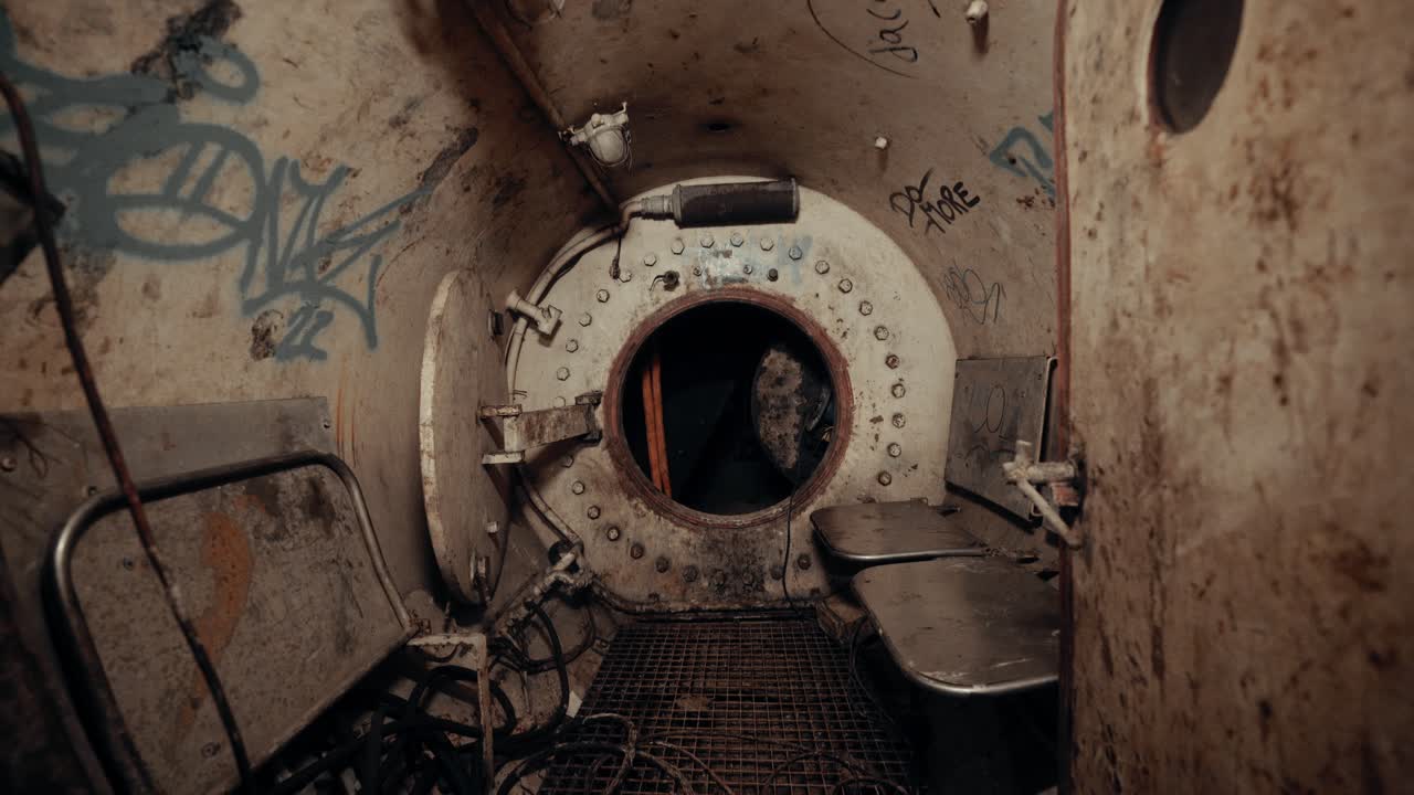 View Inside a Derelict Industrial Decompression Chamber
