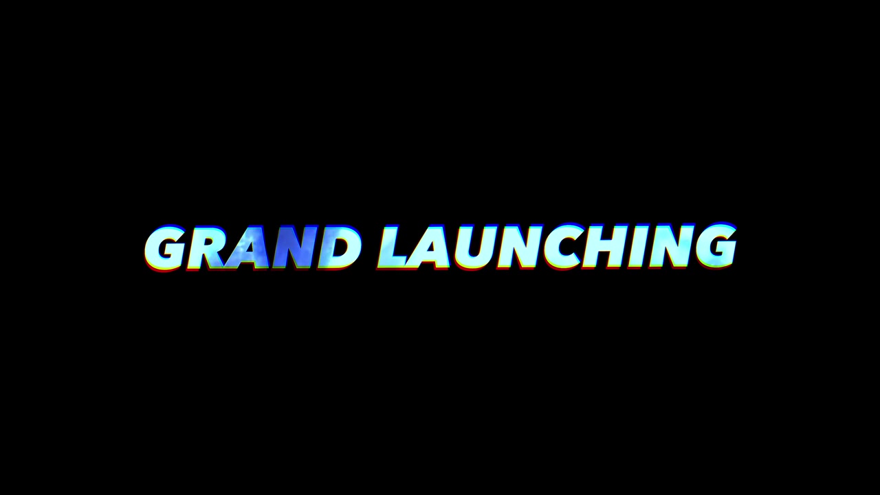 Grand Launching Text Animation with Glitch Effect