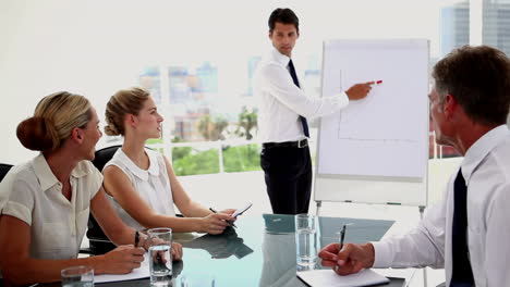 personas de negocios escuchando la presentación