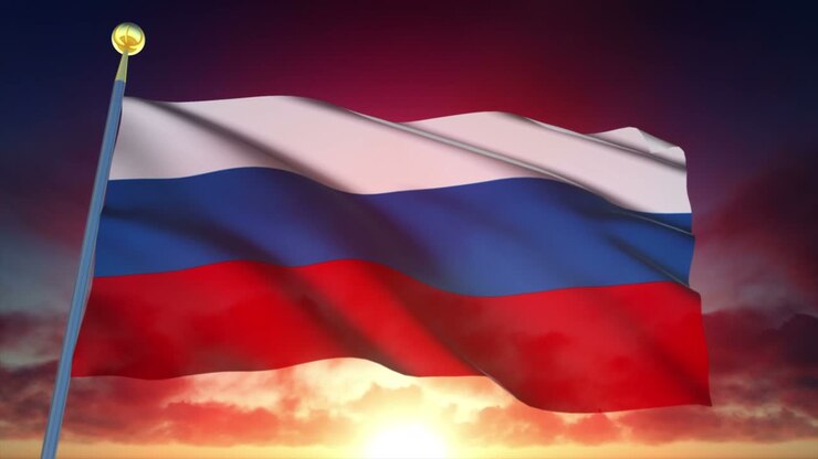 4k sehr detaillierte flagge russlands loopbar