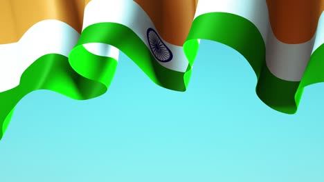 waving india flag on blue sky for banner design. india national flag waving animated background. festive patriotic design. indian holidays. seamless loop
