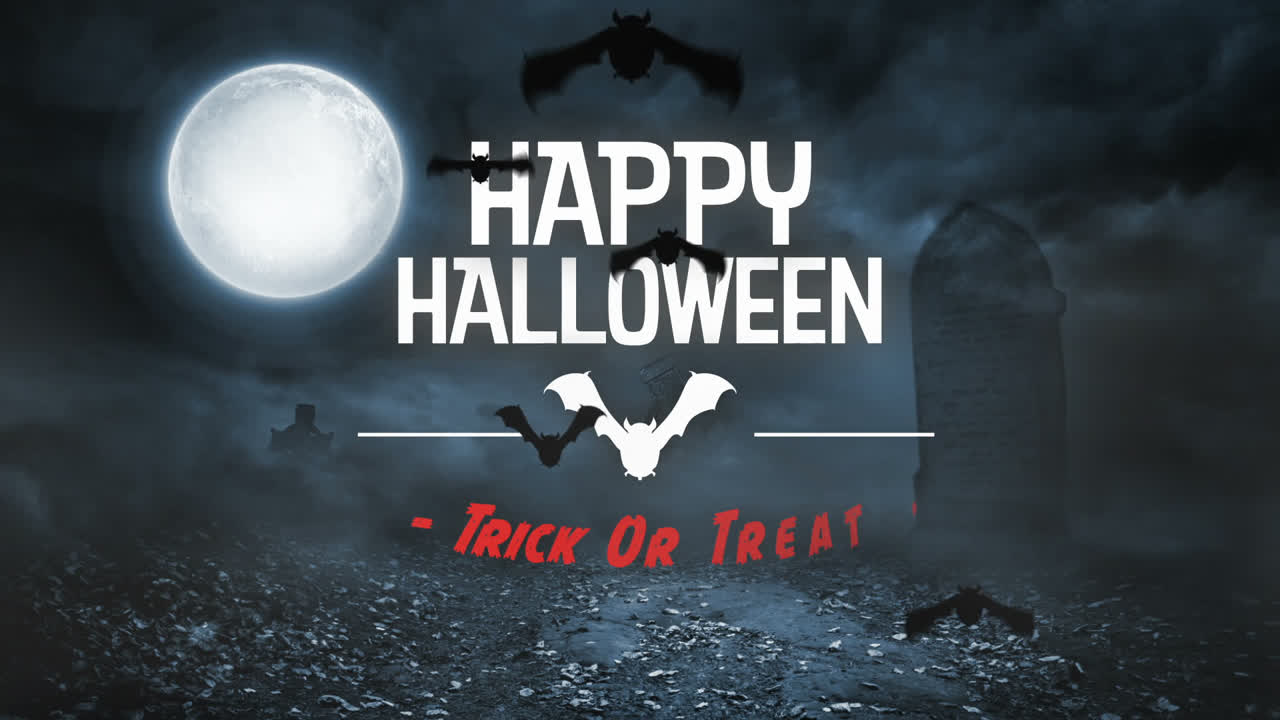 묘지 에서 할로윈 을 위한 무서운 박 ⁇  애니메이션