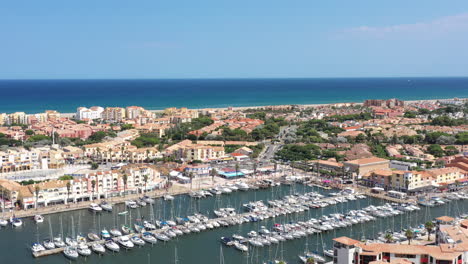 port leucate aerial view leisure boats marina vacation seaside resort france