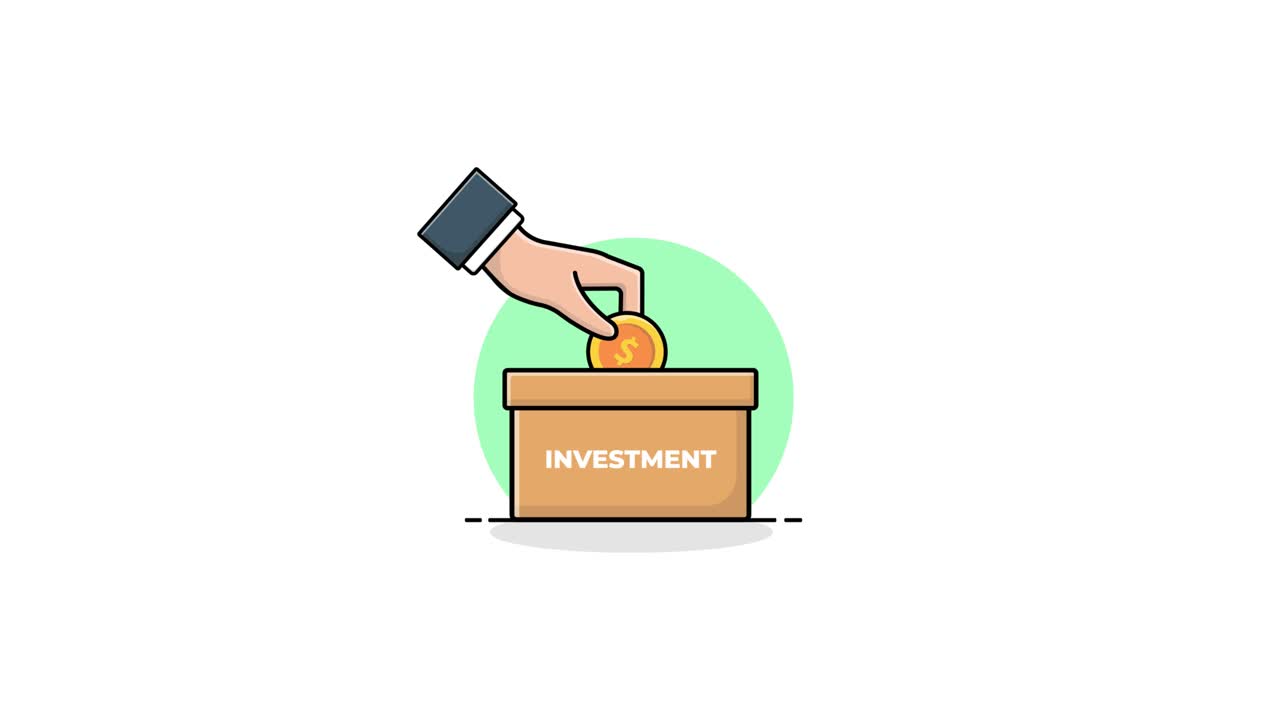 Hand Dropping Coin into Investment Box with Growth Arrow