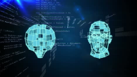animación del procesamiento de datos sobre el cuerpo humano