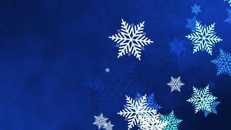 4k bucle sin costuras parpadeo estático copos de nieve abstracto de movimiento en la nube azul. animación flash de movimiento abstracto 3d de fondo para título de introducción saludos vacaciones festivas, año nuevo, navidad, evento