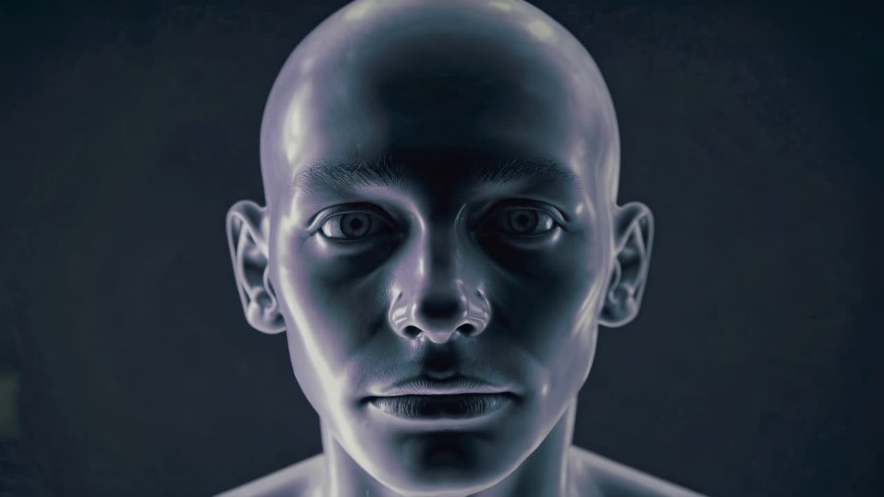 Digital Render of a Bald Man's Face