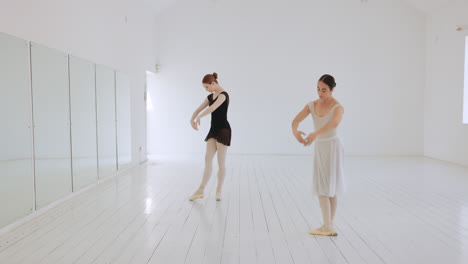 Ballet-dancers,-training-and-elegant