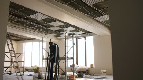 renovation or repair of a ceiling, using tiles