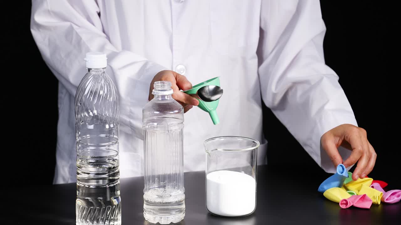 과학 실험: 풍선으로 베이킹 소다와 식초