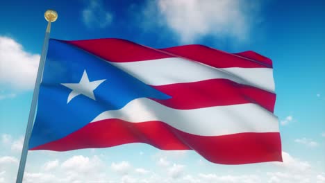 4k highly detailed flag of puerto rico loopable
