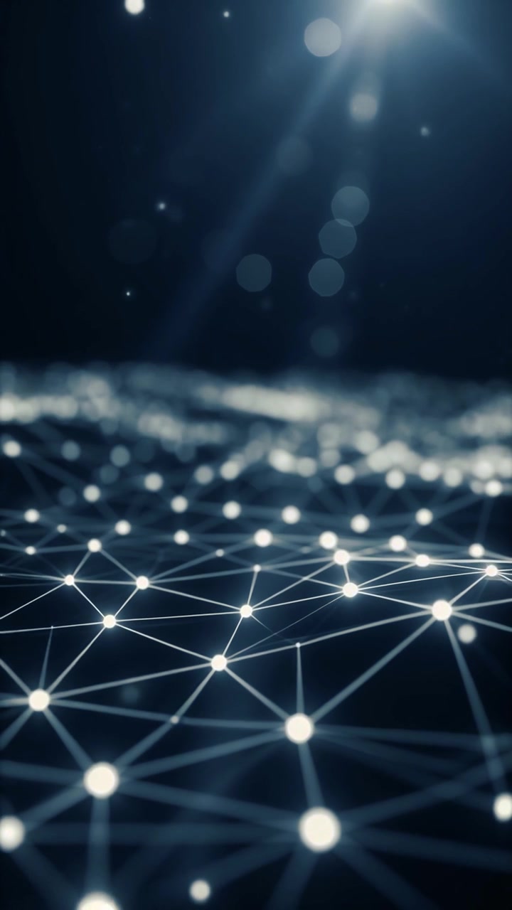 Abstract Digital Network Connection with Glowing Nodes and Lines