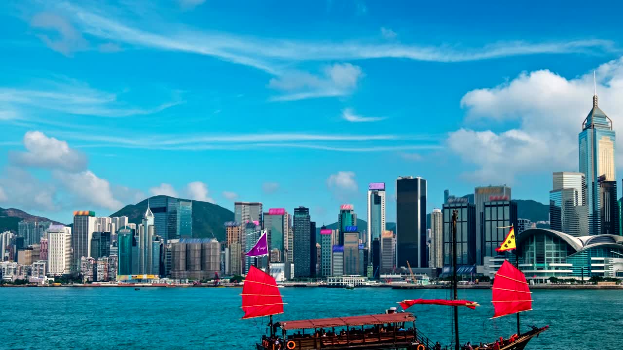 홍콩 스카이라인의 항공 타임스 (hong kong, china)