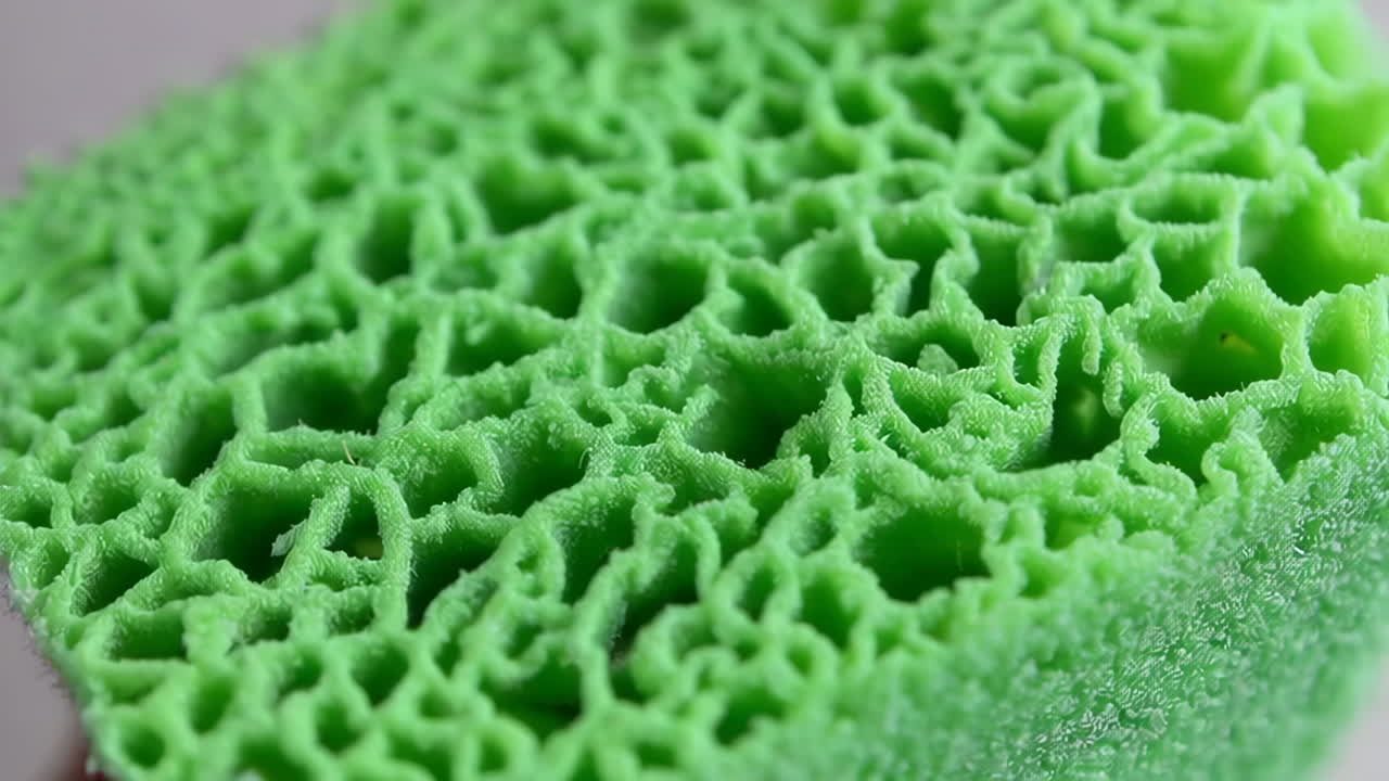 Close-up view of a green sponge
