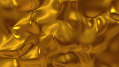 golden wave liquid background. glamour satin lava texture 3d rendering loop 4k