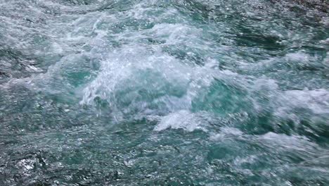 mountain river water with slow motion closeup