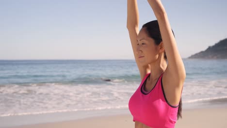 healthy woman doing yoga