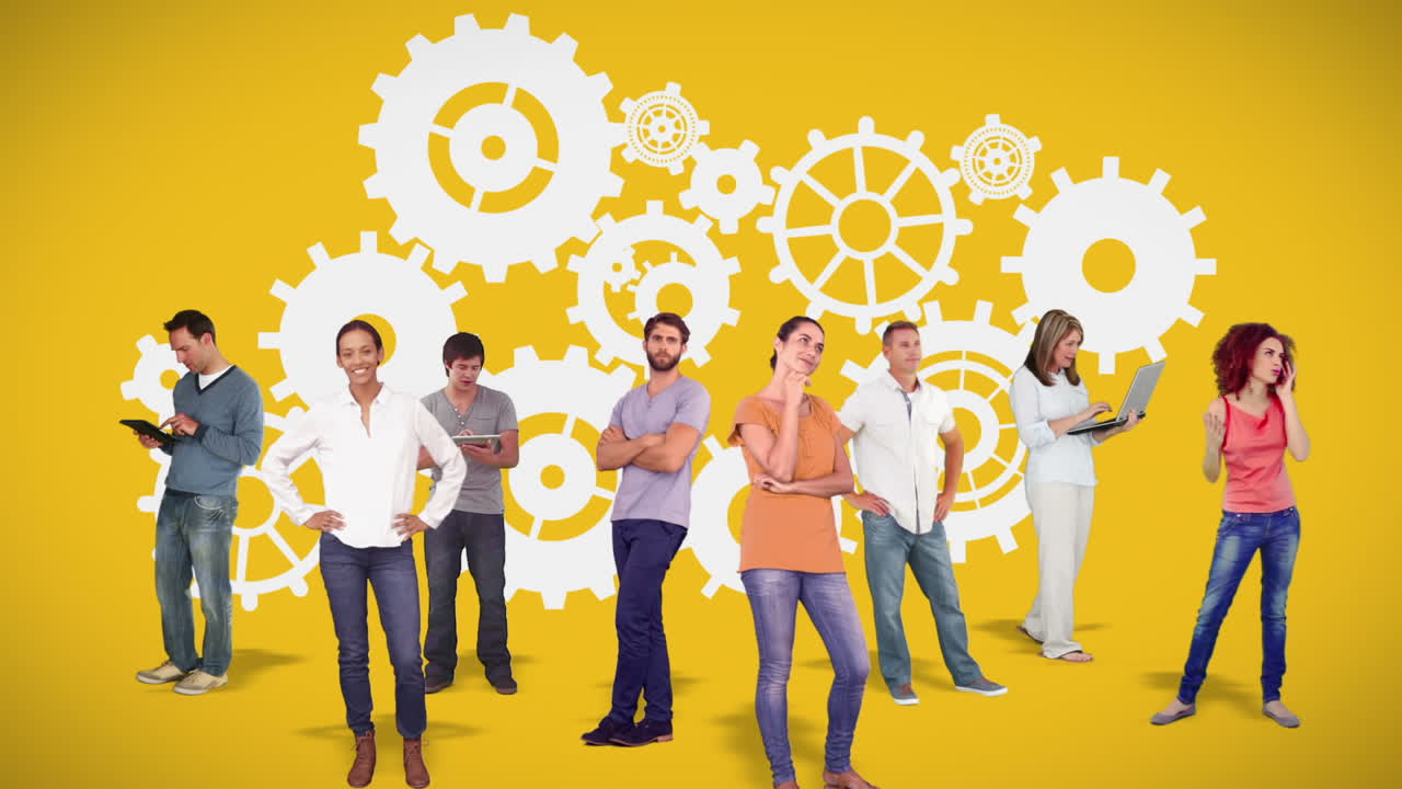 grupo casual contra los engranajes doodles