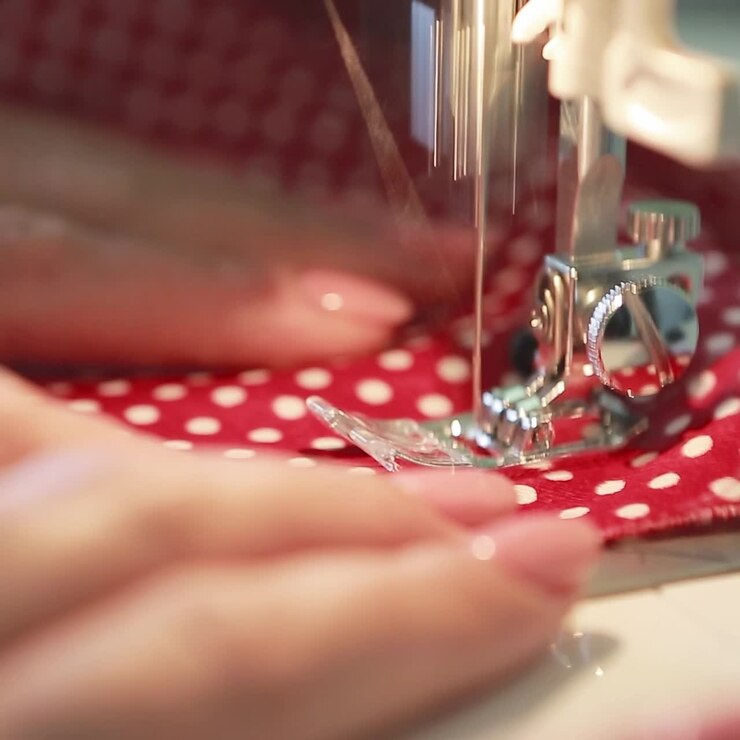 Dressmaker Woman Sews Clothes