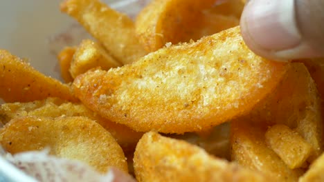 Detail-shot-of-french-fries-on-table