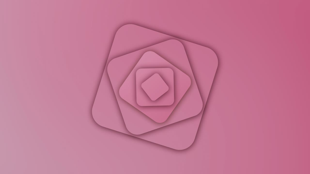 4K Video Animation. Abstract animation of squares with rounded ends moving closer and further apart.