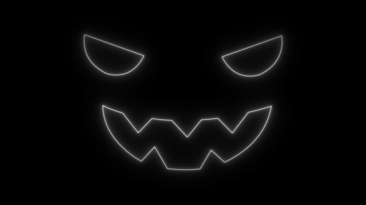 Halloween animation silhouette of halloween jack flickering on black screen