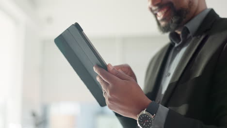 Business-man,-tablet-and-smile-for-stock-market