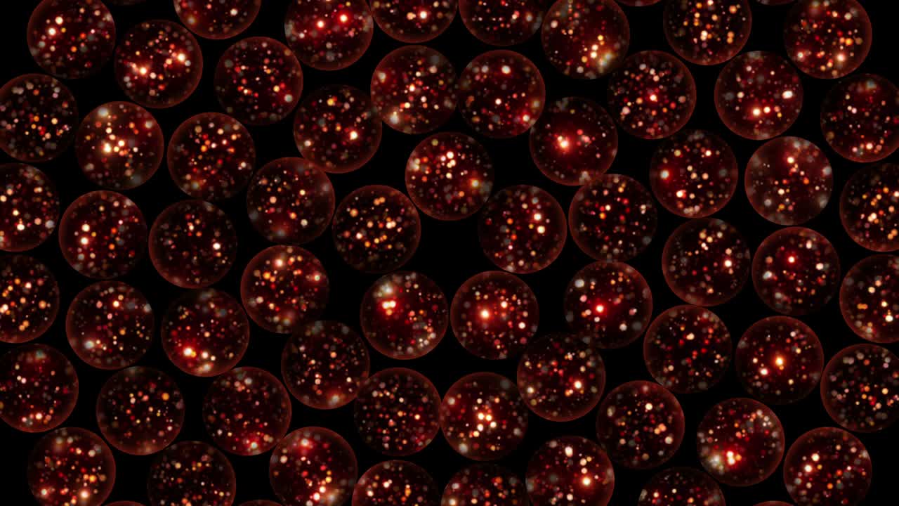 황금 어리 어리는 공: 서로 다른 방향으로 원을 가로질러 움직이는 것, 반이는 것, 빛나는 것, 새해와 크리스마스에 대한 추상적인 배경.