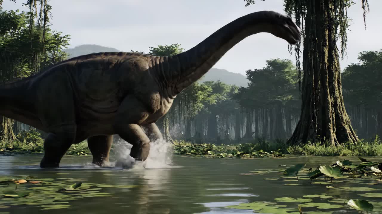 Brachiosaurus in a swamp