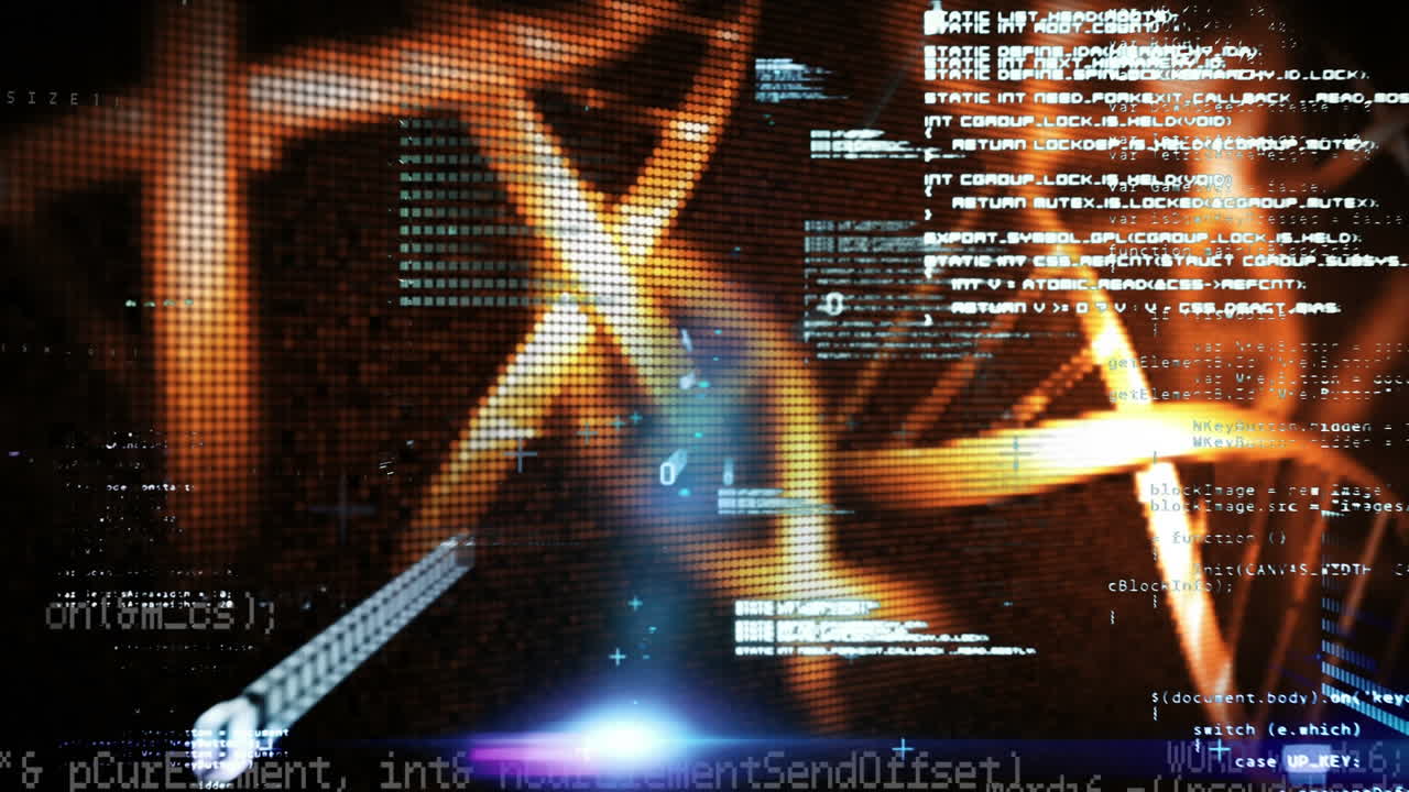 Animation of data processing over dna strand